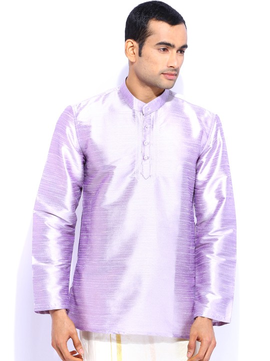 Lavender Silk Short Kurta S
