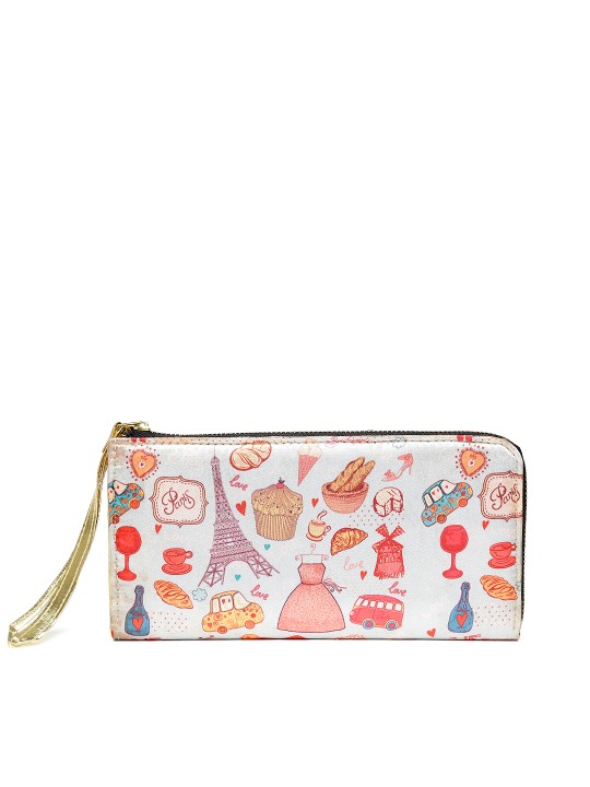 Women Pale Green Printed Wallet