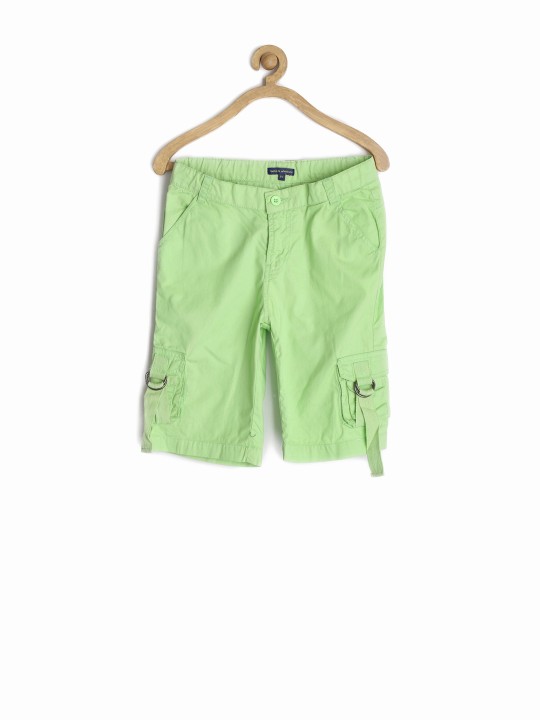 Boys Green 3/4th Cargo Shorts 1-2Y