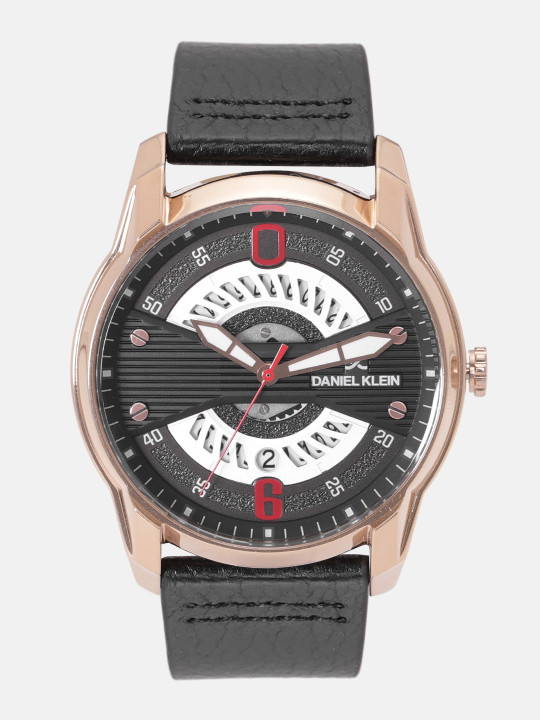 Daniel Klein Premium Men Black & Silver-Toned Analogue Watch 12155-2