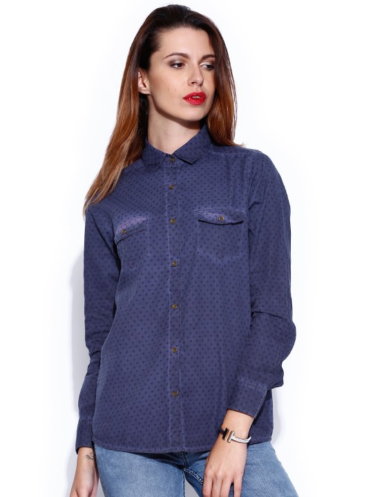 Blue Printed Shirt XS