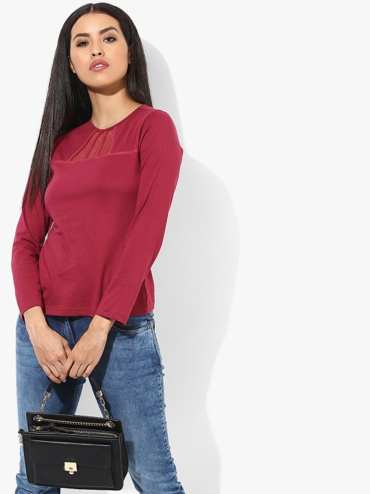 Fuchsia Solid Blouse S