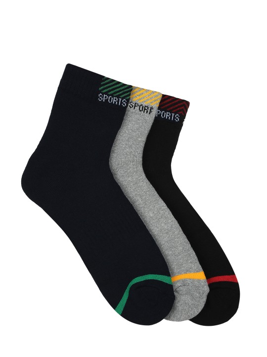 Men Pack of 3 Muticoloured Ankle-Length Socks