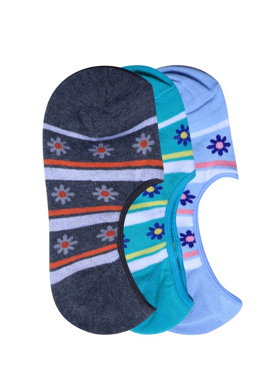 Women Pack of 3 Muticoloured Assorted Shoe Liners