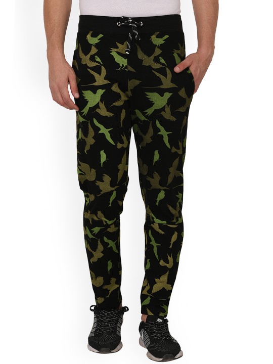 Oneliner Men Black Printed Slim Fit Track Pants M