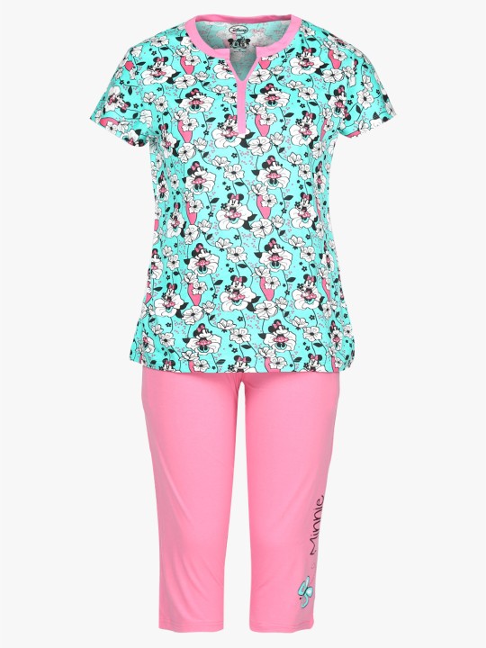 Sea Green Printed Nightdress S