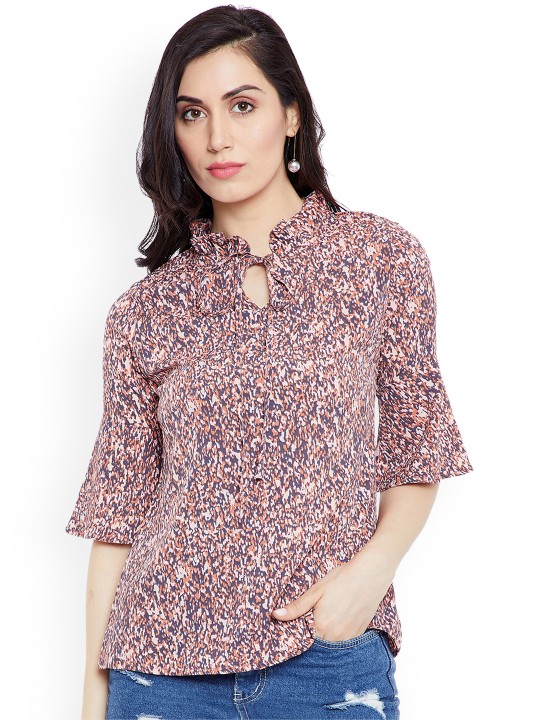 Women Brown Printed A-Line Top S