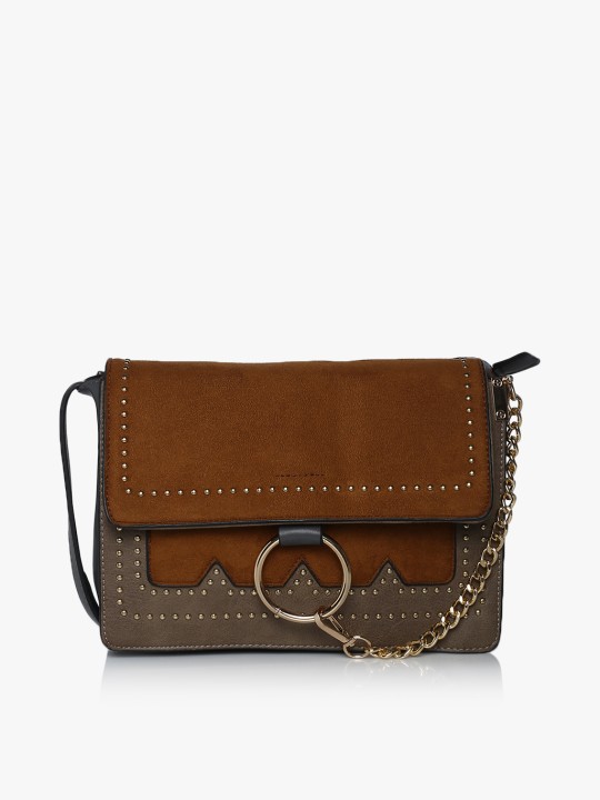 Brown PU Sling Bag