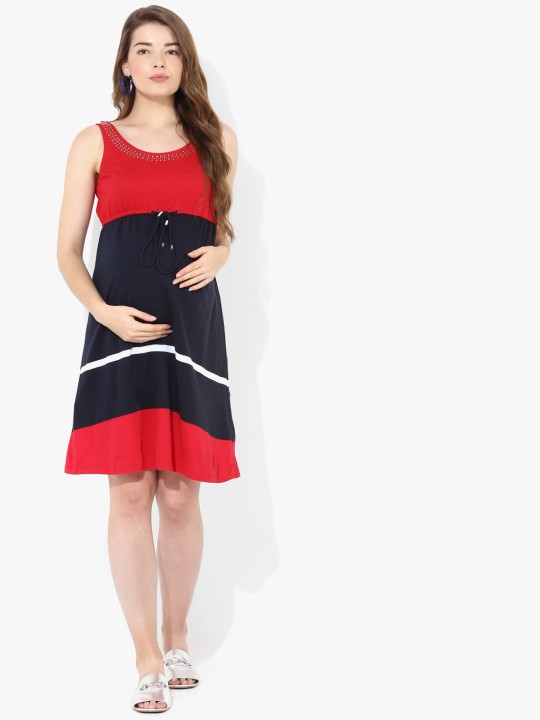 Multicoloured Printed Maternity Skater Dress S