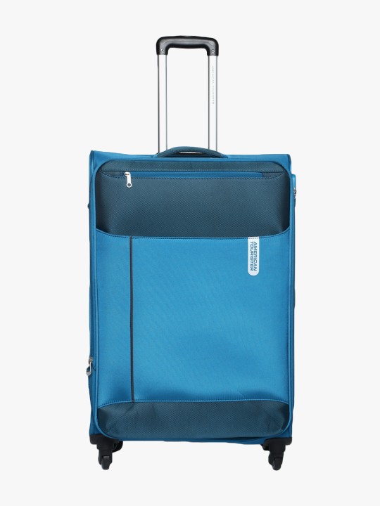 79Cm Portugal 4 Wheel Turquoise Blue Soft Luggage Strolley