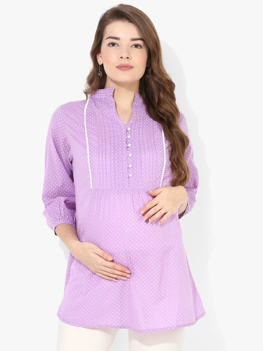 Purple Printed Maternity Tunic S