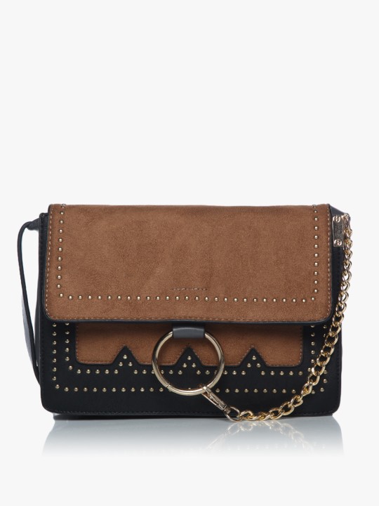 Khaki PU Sling Bag
