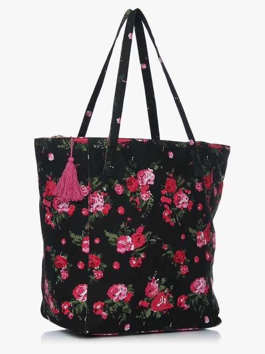 Black Printed Handbag
