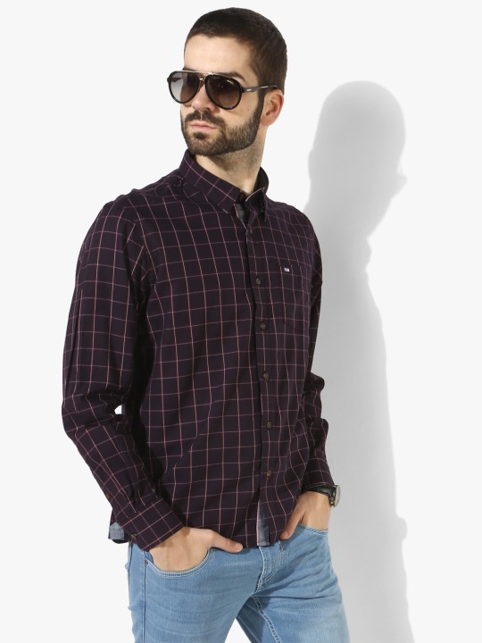 Brown Checked Slim Fit Casual Shirt 39