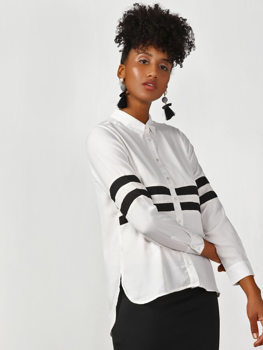 White Striped Shirt XS