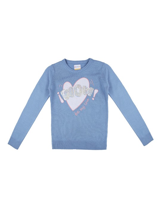 Girls Blue Printed Front-Open 7-8Y