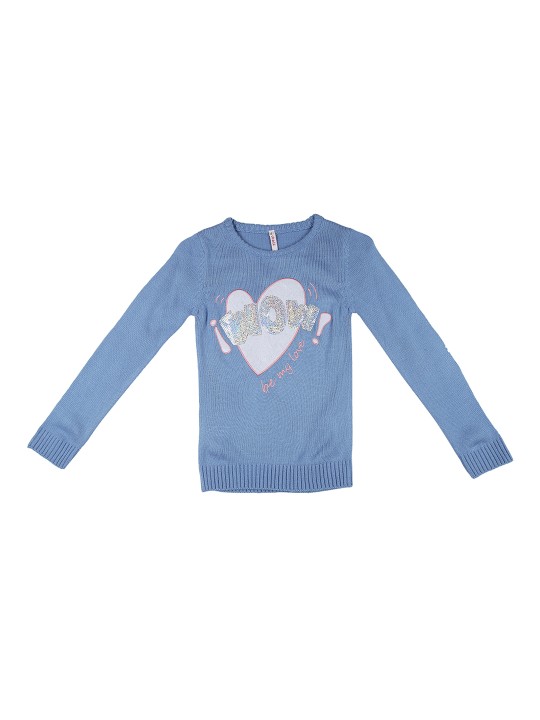 Girls Blue Embellished Pullover 2-3Y