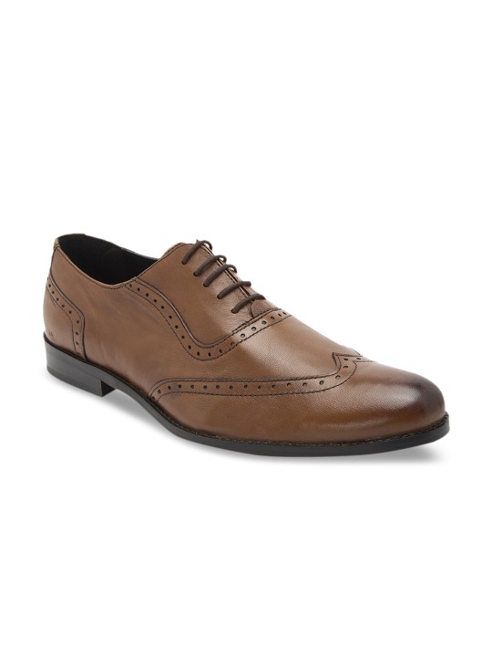 Men Brown Leather Formal Brogues 6