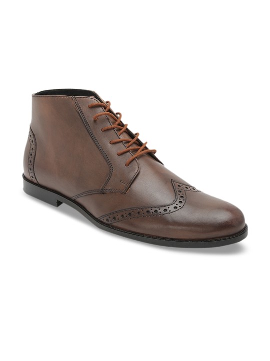 Men Brown Leather Formal Derbys 6