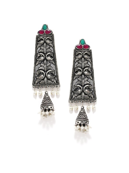 Silver-Toned Classic Drop Earrings