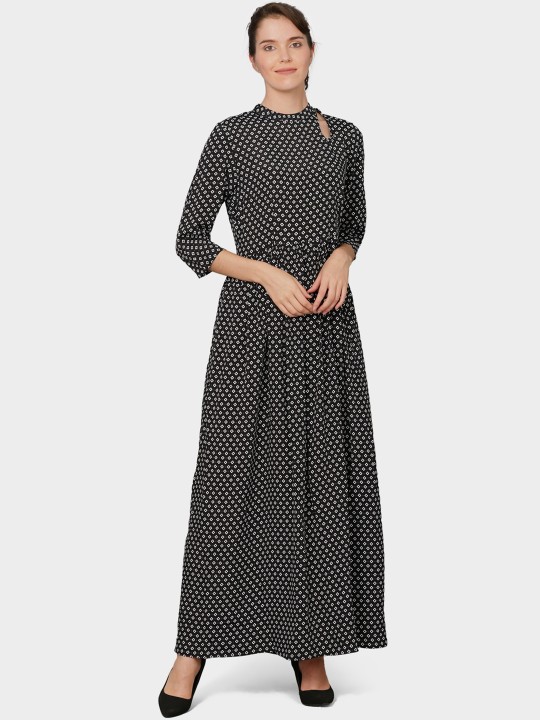 Women Black Printed Maxi Dress S