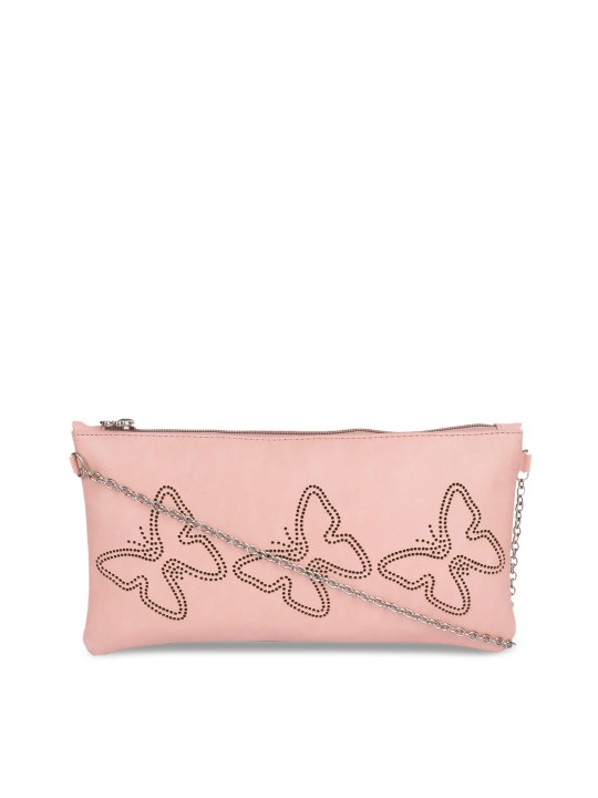 Peach-Coloured Solid Clutch