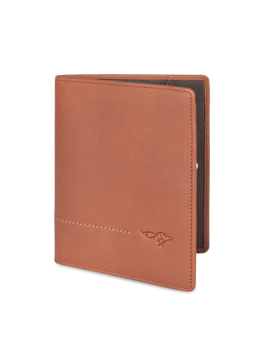Men Tan Brown Solid Leather Passport Holder