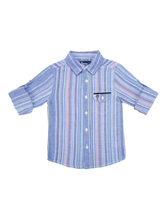 Boys Multicoloured Comfort Regular Fit Striped Casual Shirt 1-2Y -  316