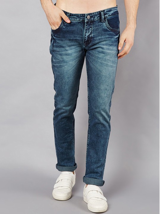 Men Blue Slim Fit Mid-Rise Clean Look Stretchable Jeans 28