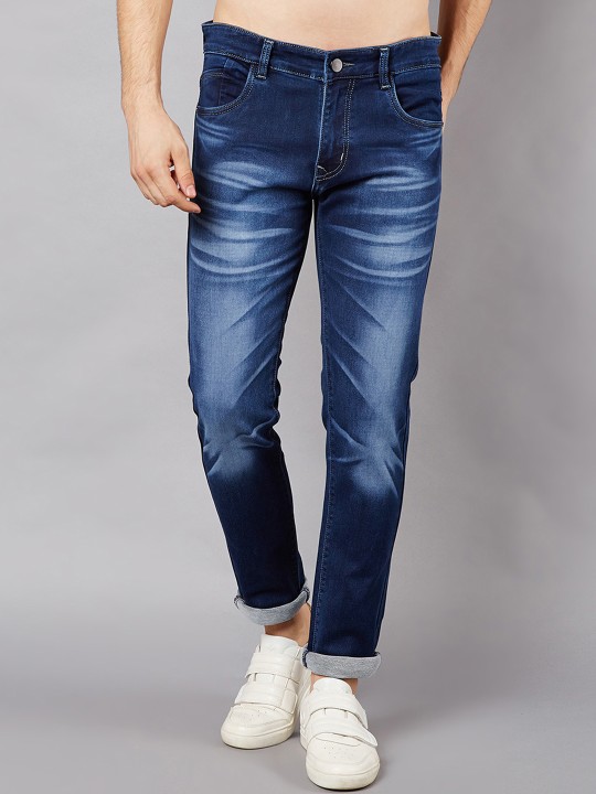 Men Blue Slim Fit Mid-Rise Clean Look Stretchable Jeans 28