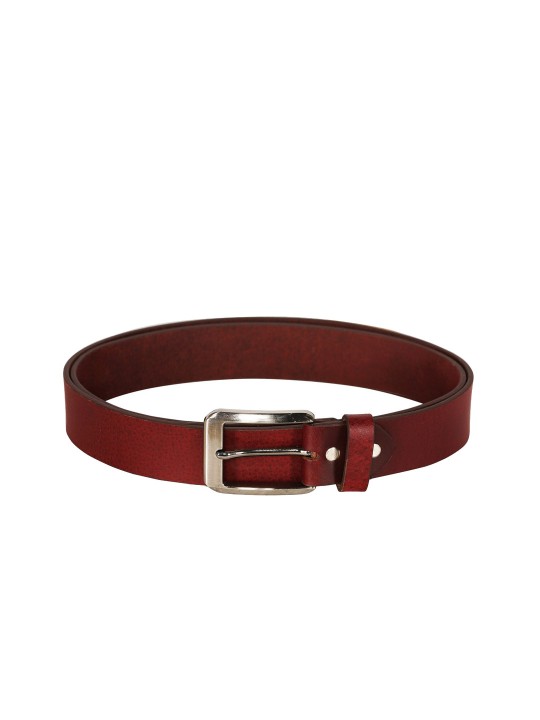 Men Maroon & Maroon Solid Belt 28