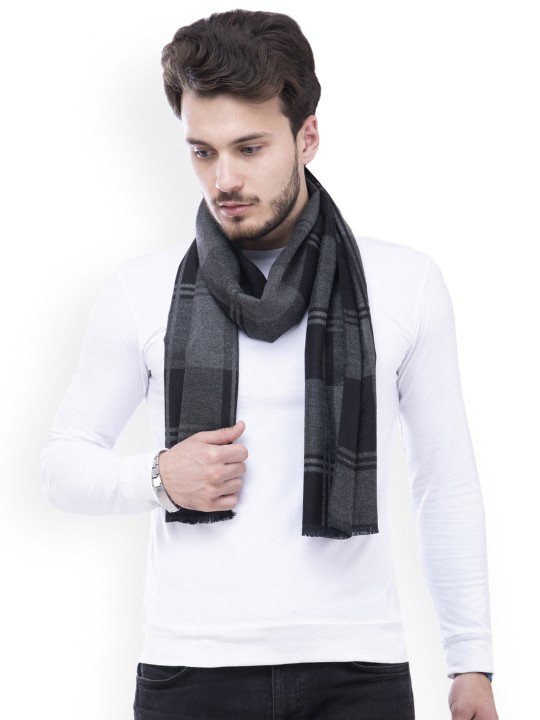 Men Grey Checked Muffler