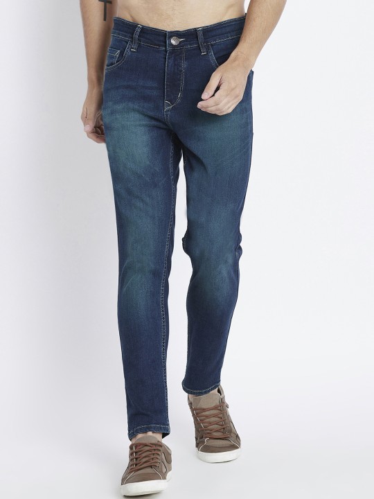 Men Blue Slim Fit Mid-Rise Clean Look Stretchable Jeans 28