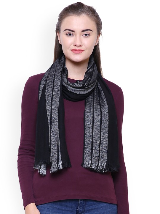Women Black Solid Stole