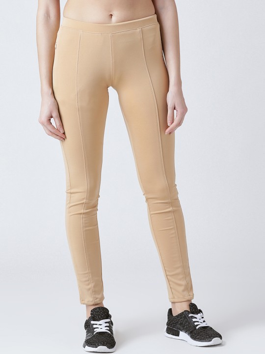 Women Beige Solid Tights XS