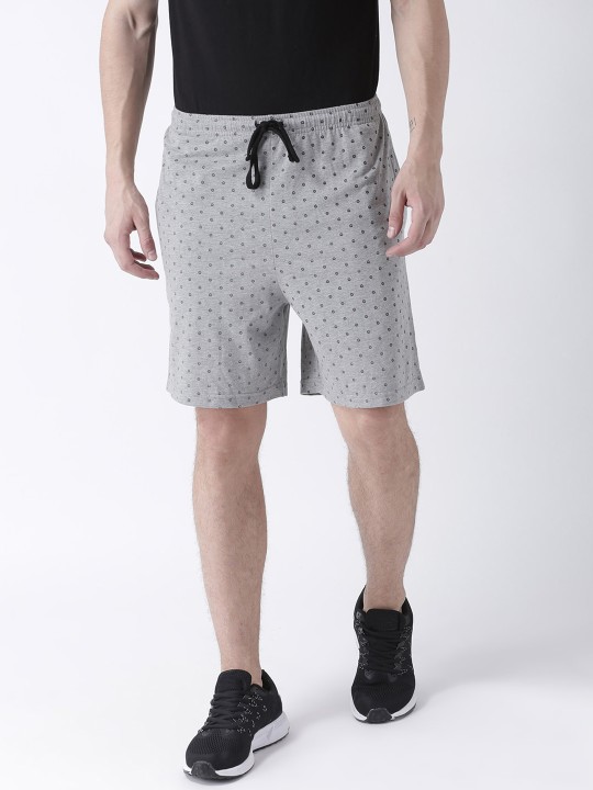 Men Grey Printed Regular Fit Regular Shorts 28.5