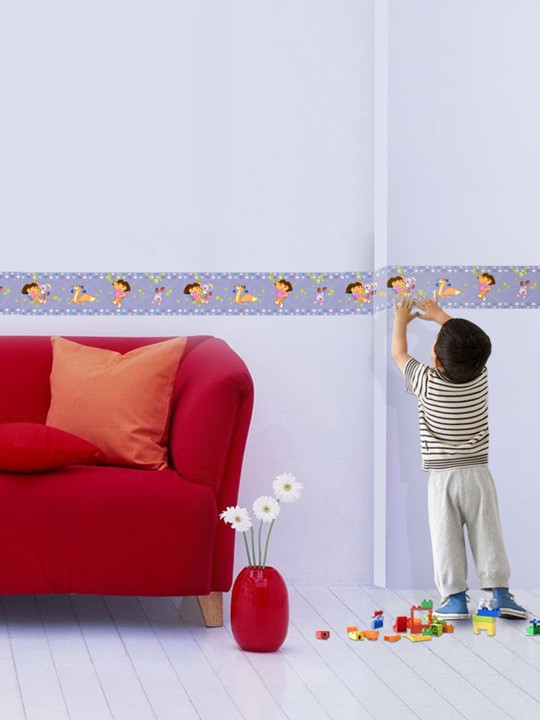 Kids Multicoloured Pooh & Friends Border Wall Stickers