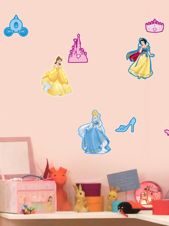 Kids Multicoloured Princess Mini Foam Elements Wall Stickers