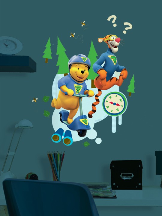 Kids Multicoloured Pooh & Friends Glow in the Dark Maxi Wall Sticker
