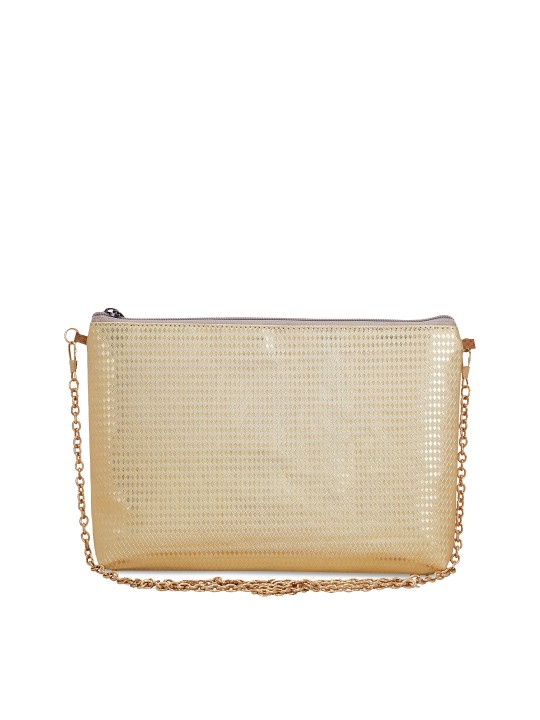 Gold-Toned Textured Clutch