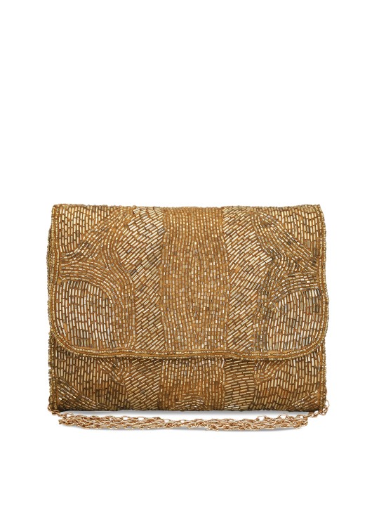 Gold-Toned Embellished Clutch