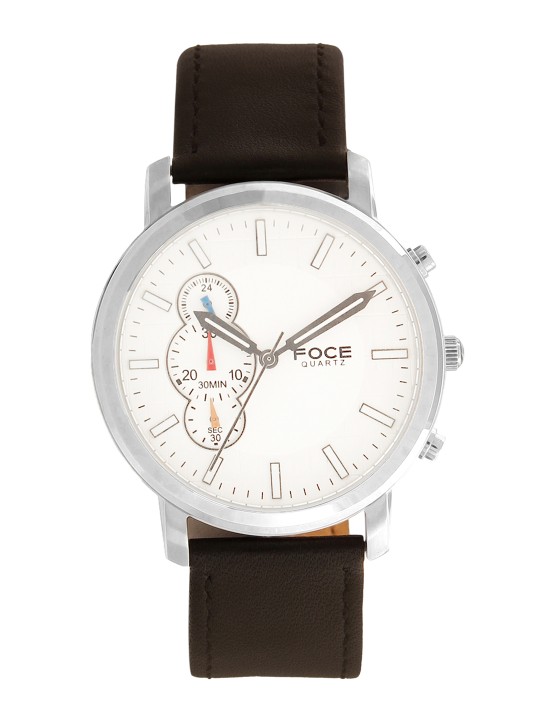 Men White Analogue Leather Watch F730GSL