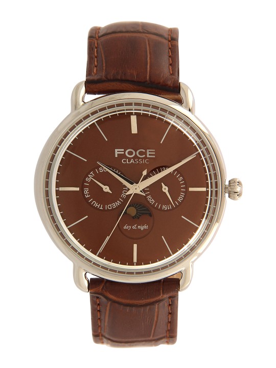 Men Brown Analogue Leather Watch FC12SSL