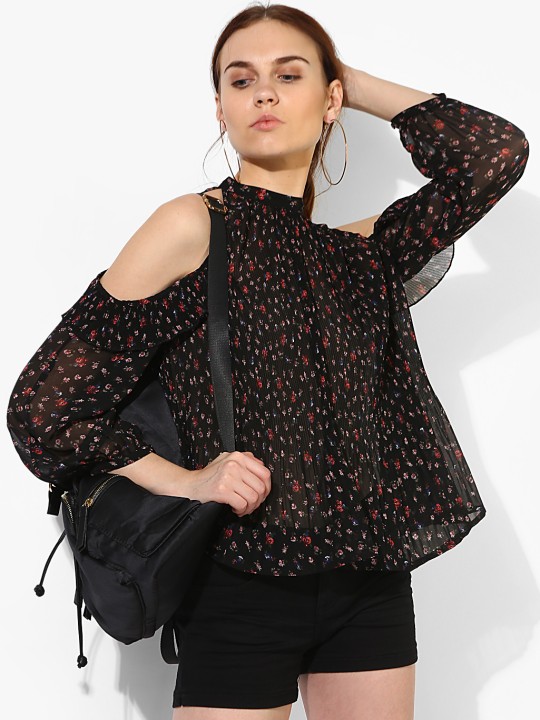 Black Printed Blouse S
