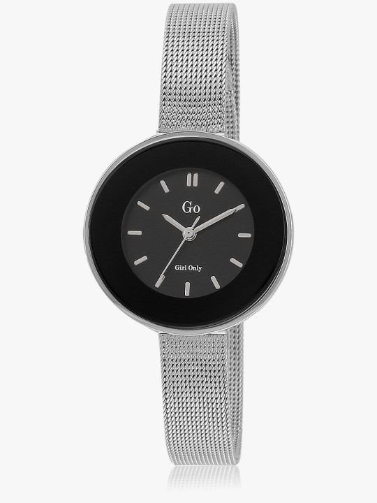 695129 Silver/Black Analog Watch