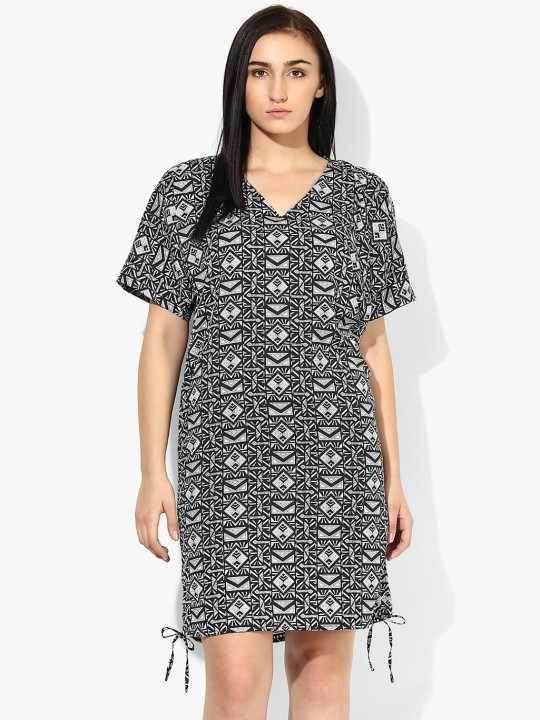 Black Printed Dress S