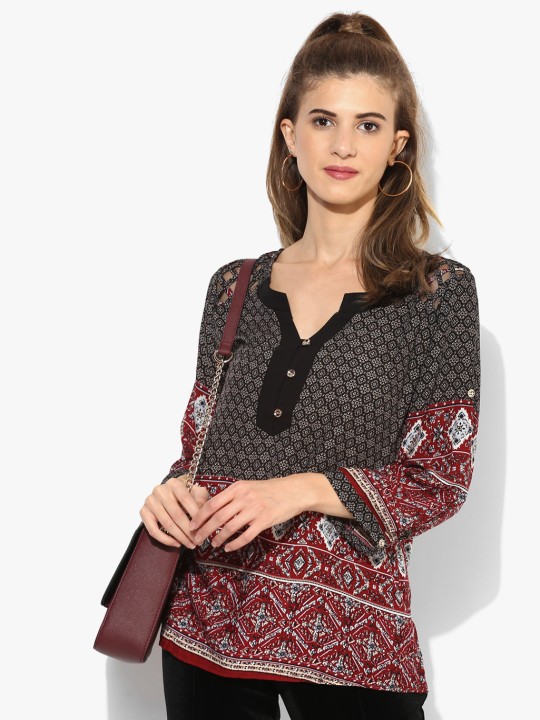 Black Printed Blouse M