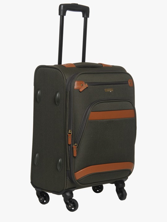 69 Cm Morris Olive Check-In 4 Wheel Soft Luggage Strolley