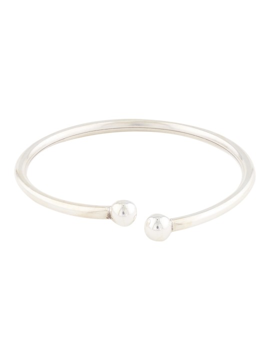 Women 92.5 Sterling Silver-Toned Adjustable Bangle