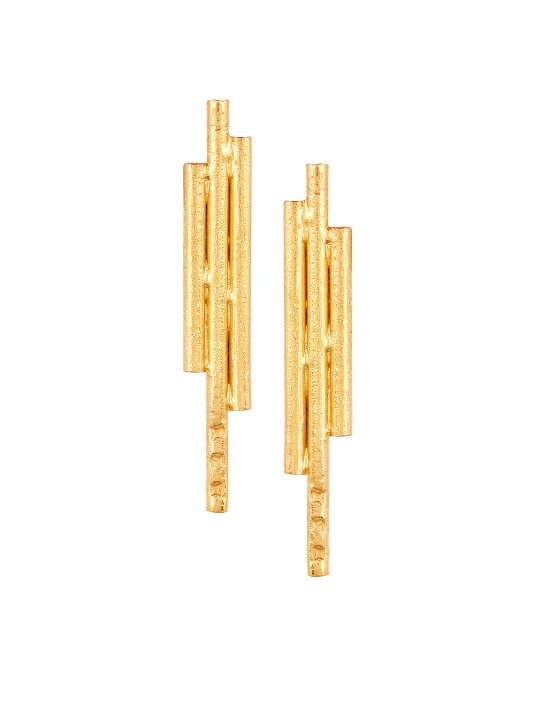 Gold-Plated Contemporary Handcrafted Studs